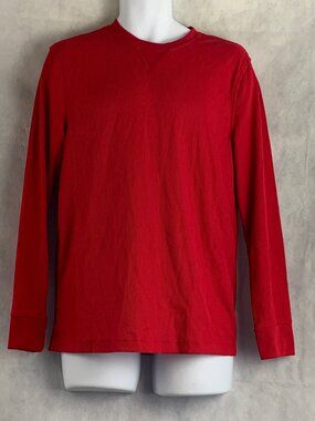 Family Pajamas Men's Waffle Knit PJ Top, Red, Small